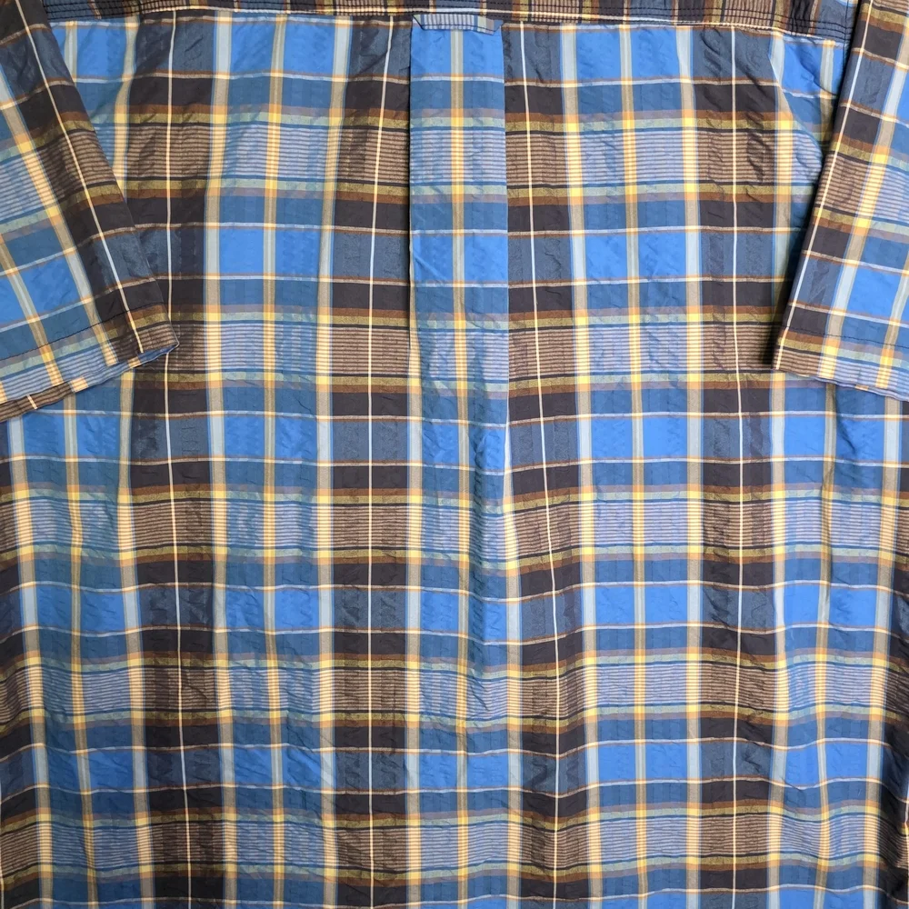 North Face Blue and Brown Plaid Casual Shirt